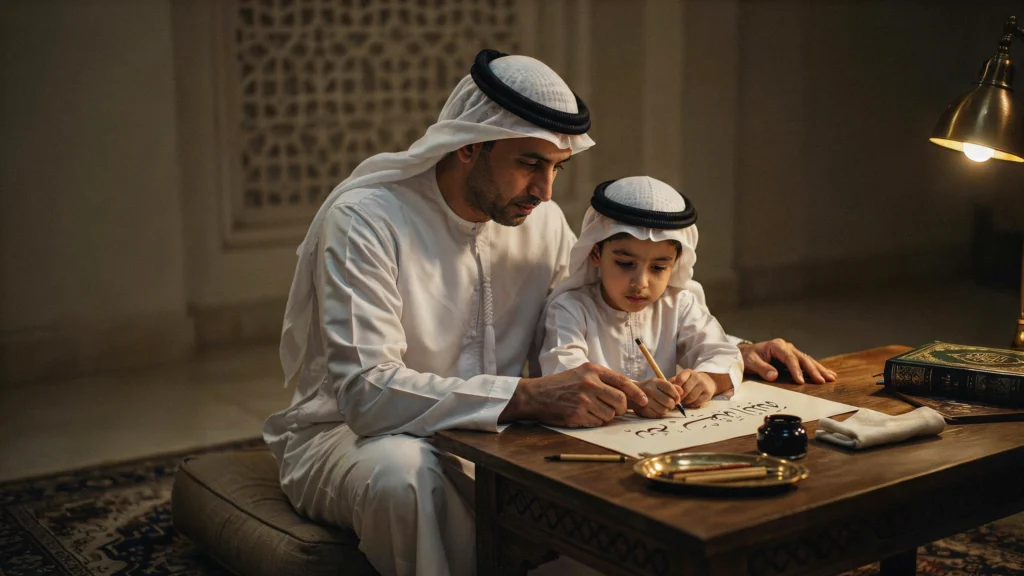 أب سعودي يعلّم ابنه مهارة عملية بيديه - نصائح تربوية للآباء