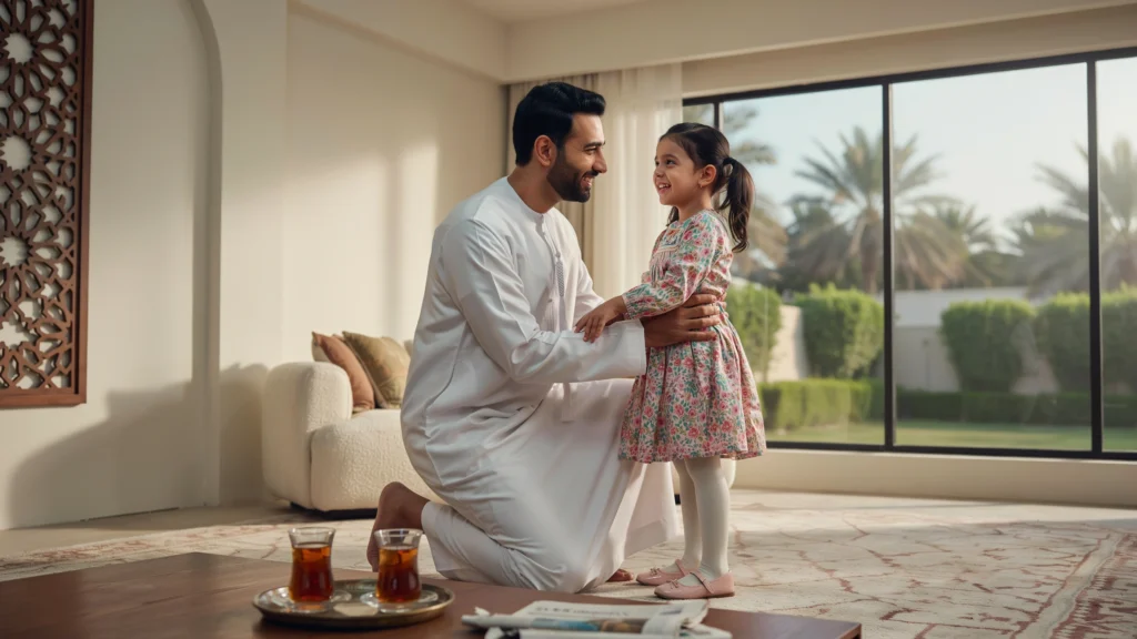 النزول إلى مستوى عيني الطفل من أهم مهارات التربية بالحوار