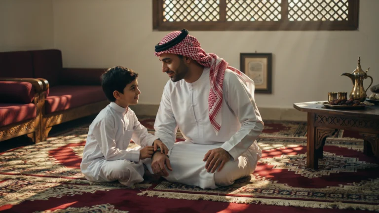 الثقة بالنفس للأطفال - أب سعودي يبني ثقة طفله في مجلس عائلي
